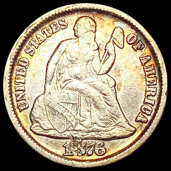 1876-CC Seated Liberty Dime NEARLY UNCIRCULATED