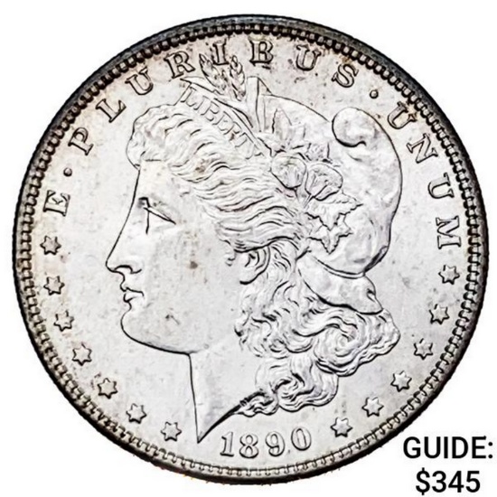 1890-S UNC Morgan Silver Dollar W/ANICS Photo Cert