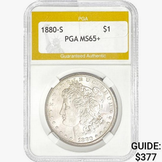 1880-S Morgan Silver Dollar PGA MS65+