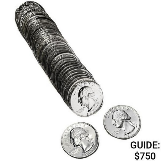 1961 Roll of Proof Washington Quarters [40 Coins]
