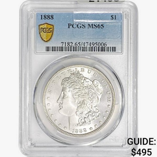 1888 Morgan Silver Dollar PCGS MS65