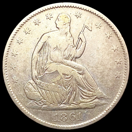 1861-O Seated Liberty Half Dollar LIGHTLY CIRCULAT