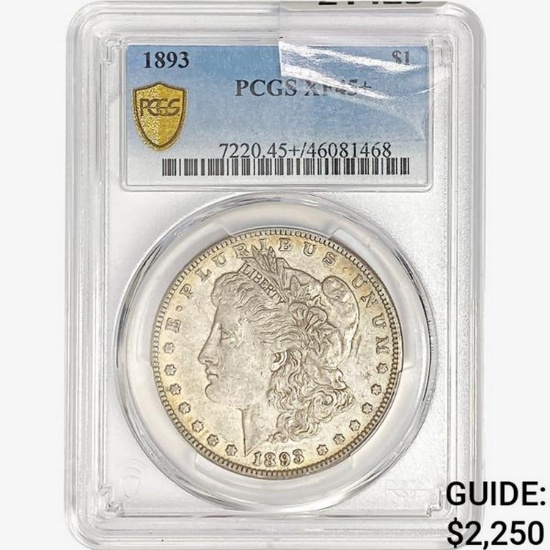 1893 Morgan Silver Dollar PCGS XF45+