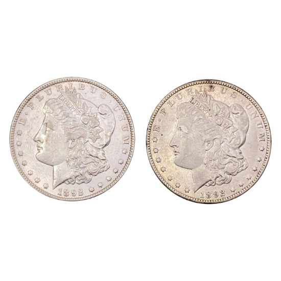 1892, 1892-O Morgan Silver Dollars [2 Coins]