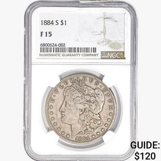 1884-S Morgan Silver Dollar NGC F15