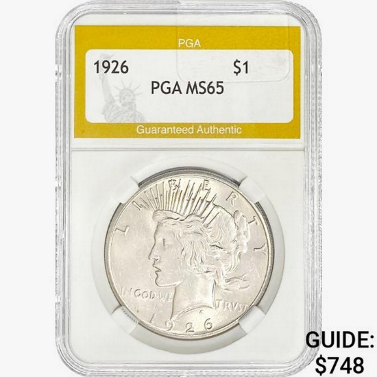 1926 Silver Peace Dollar PGA MS65