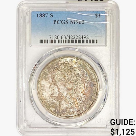1887-S Morgan Silver Dollar PCGS MS63