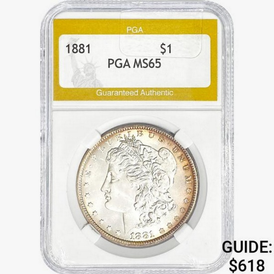 1881 Morgan Silver Dollar PGA MS65