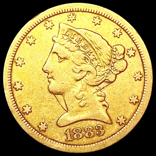 1883-CC $5 Gold Eagle LIGHTLY CIRCULATED