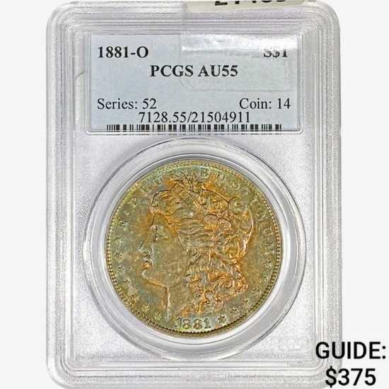 1881-O Morgan Silver Dollar PCGS AU55