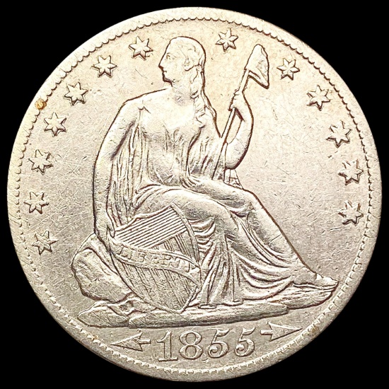 1855-O Arws Seated Liberty Half Dollar CLOSELY UNC