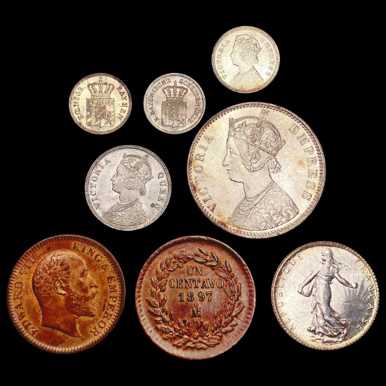 [8] Varied World Coinage [1850, 1862, 1871, 1887,