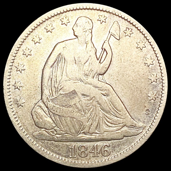 1846 Seated Liberty Half Dollar LIGHTLY CIRCULATED