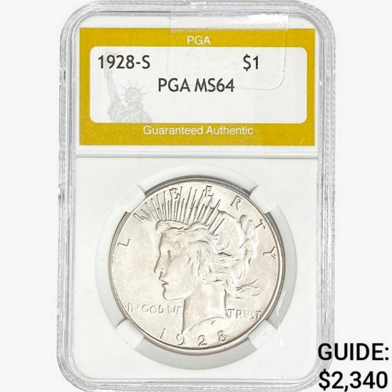 1928-S Silver Peace Dollar PGA MS64