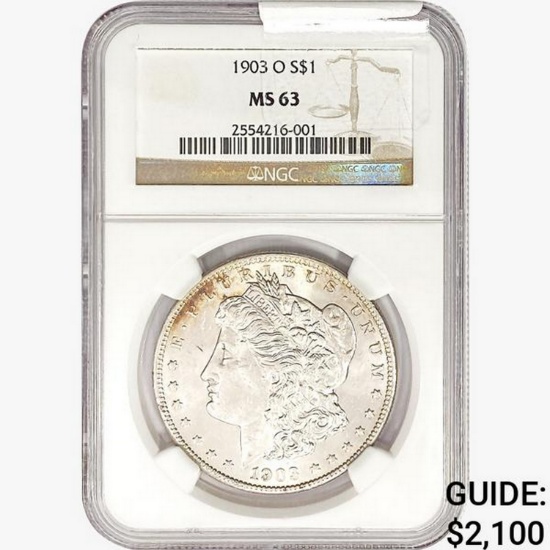 1903-O Morgan Silver Dollar NGC MS63