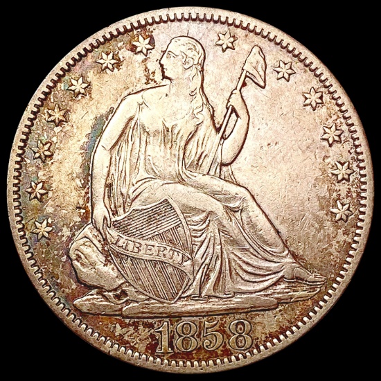 1858-O Seated Liberty Half Dollar NEARLY UNCIRCULA