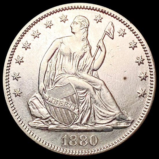 1880 Seated Liberty Half Dollar CLOSELY UNCIRCULAT