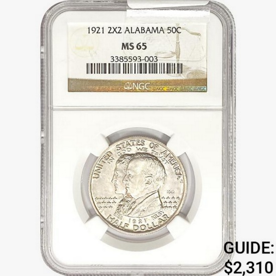 1921 Alabama Half Dollar NGC MS65 2X2