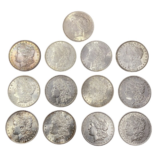 1878-1922 UNC Morgan and Peace Dollars [12 Coins]
