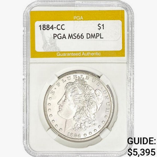 1884-CC Morgan Silver Dollar PGA MS66 DMPL