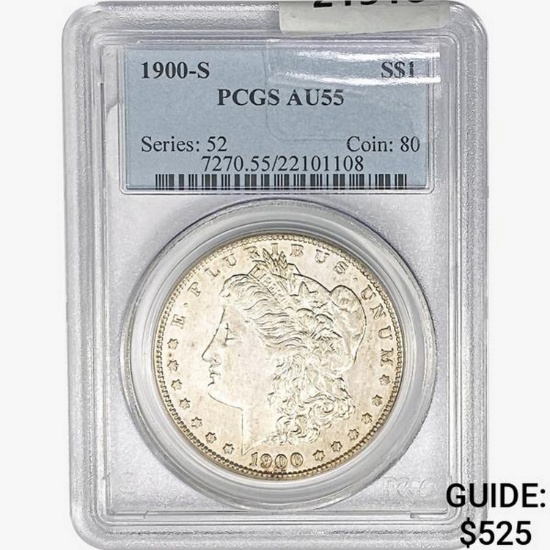 1900-S Morgan Silver Dollar PCGS AU55