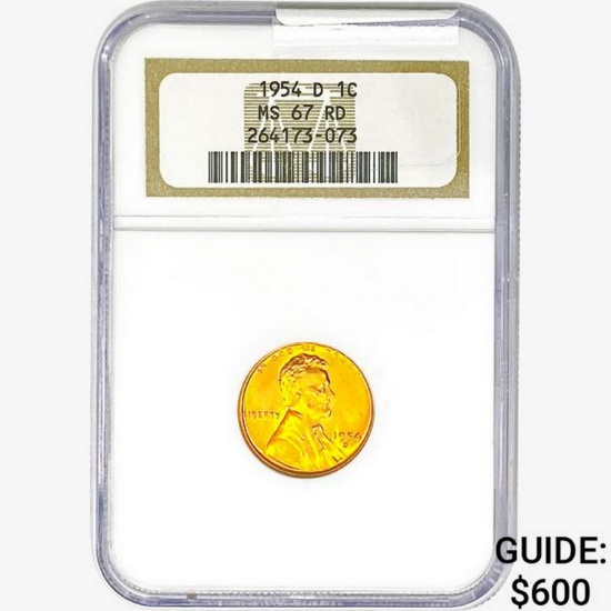 1954-D Wheat Cent NGC MS67 RD