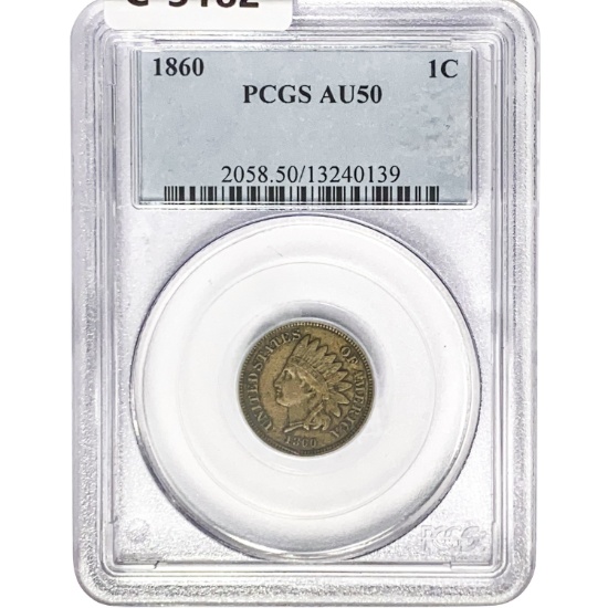 1860 Indian Head Cent PCGS AU50