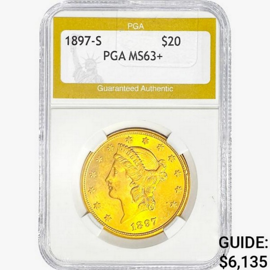 1897-S $20 Gold Double Eagle PGA MS63+