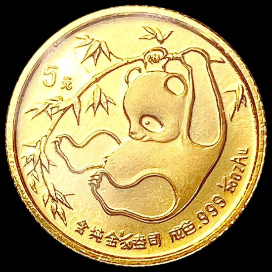 1985 China 1/20oz Gold 5 Yuan GEM PROOF