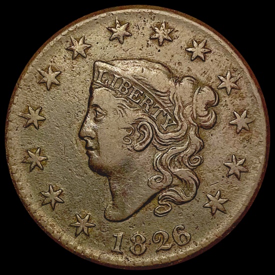 1826 / 5 Coronet Head Large Cent LIGHTLY CIRCULATE
