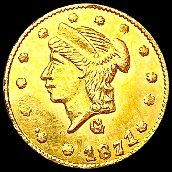 1871-G BG-838 Round California Gold Quarter UNCIRC