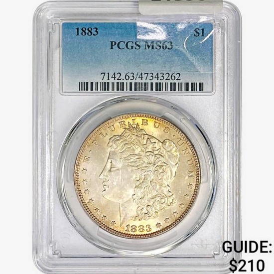 1883 Morgan Silver Dollar PCGS MS63