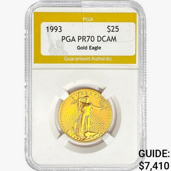 1993 $25 1/2oz. American Gold Eagle PGA PR70 DCAM