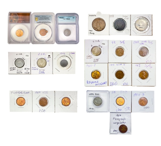 1847-1999 Varied US and Foreign Coinage [22 Coins]