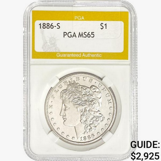 1886-S Morgan Silver Dollar PGA MS65