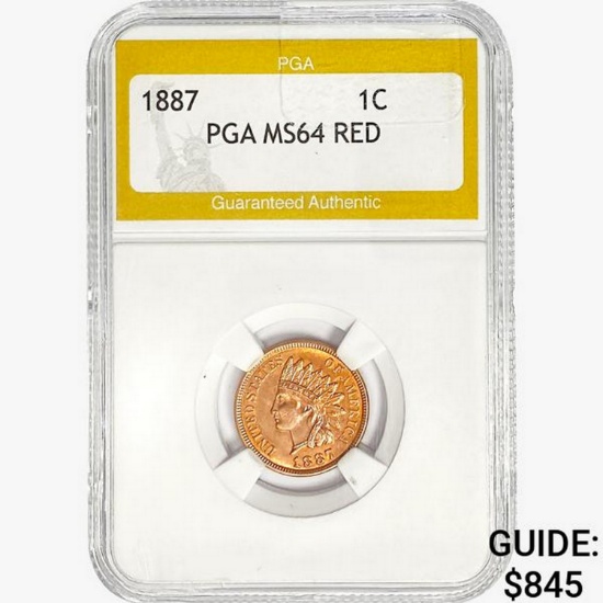 1887 Indian Head Cent PGA MS64 RED