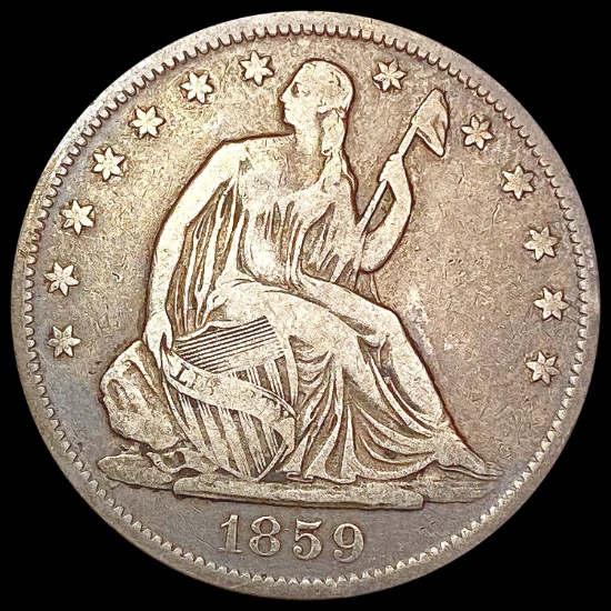 1859-O Seated Liberty Half Dollar LIGHTLY CIRCULAT