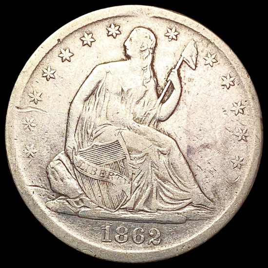 1862-S Seated Liberty Half Dollar LIGHTLY CIRCULAT