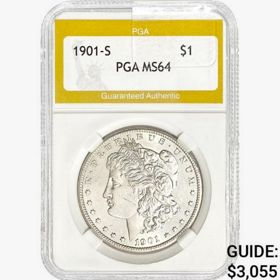 1901-S Morgan Silver Dollar PGA MS64