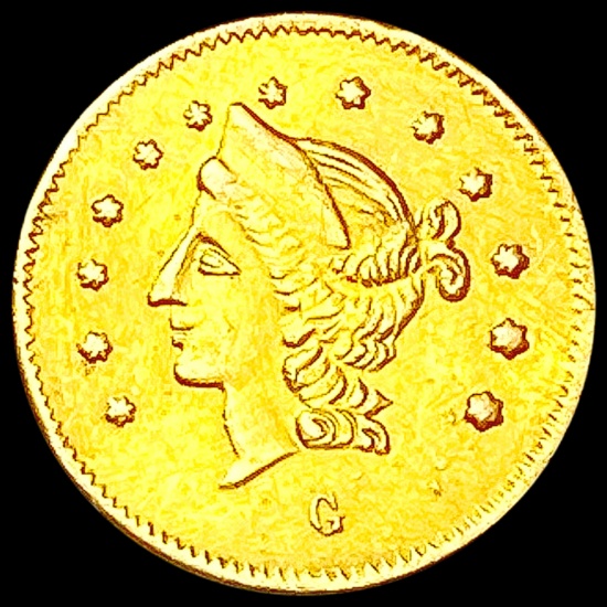 1869 Round California Gold Half Dollar CLOSELY UNC
