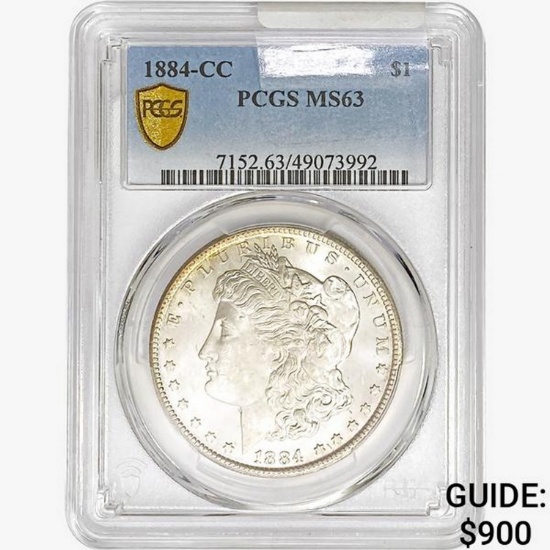 1884-CC Morgan Silver Dollar PCGS MS63