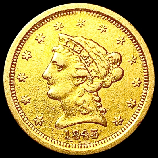 1843-O $2.50 Gold Quarter Eagle CLOSELY UNCIRCULAT