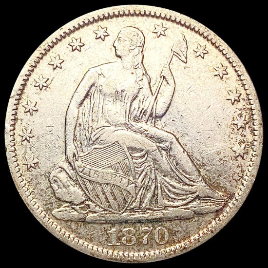 1870-S Seated Liberty Half Dollar CLOSELY UNCIRCUL