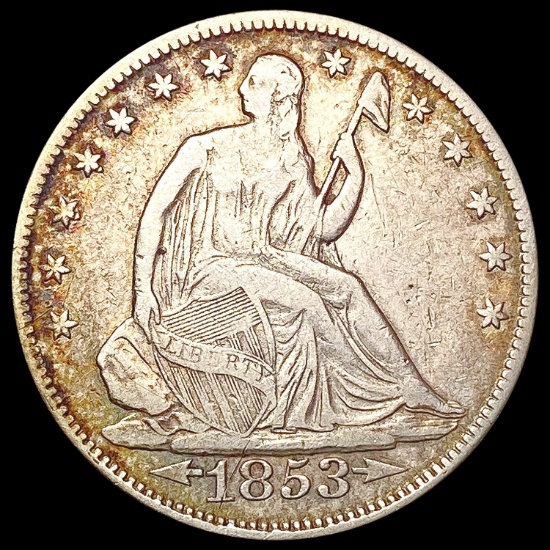 1853 Arws Seated Liberty Half Dollar NEARLY UNCIRC