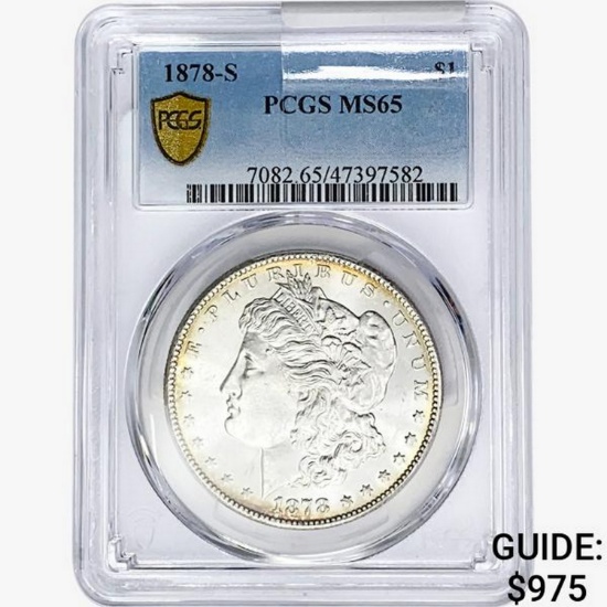 1878-S Morgan Silver Dollar PCGS MS65