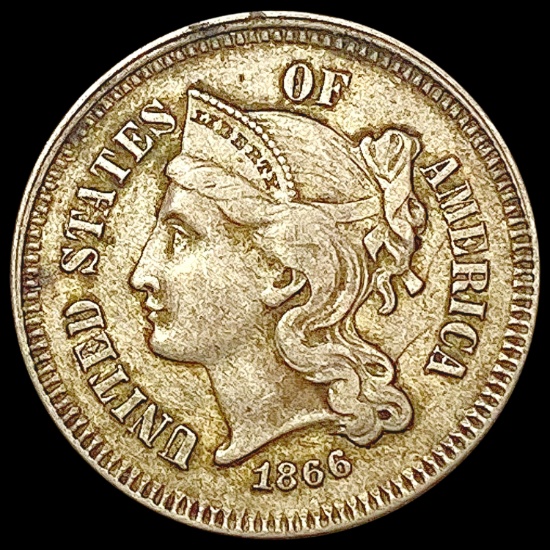 1866 Nickel Three Cent LIGHTLY CIRCULATED