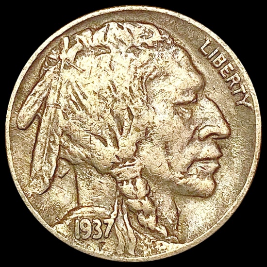 1937-D 3-Leg Buffalo Nickel LIGHTLY CIRCULATED