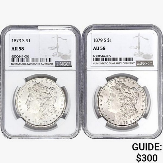 1879-S [2] Morgan Silver Dollar NGC AU58