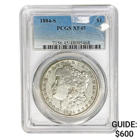 1884-S Morgan Silver Dollar PCGS XF45