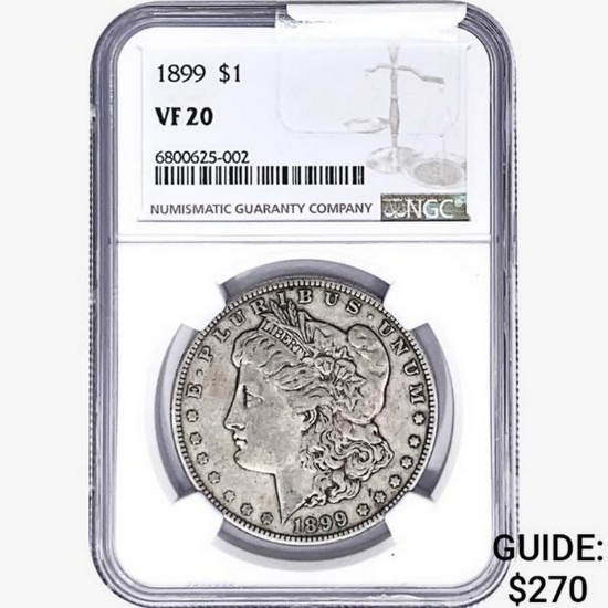 1899 Morgan Silver Dollar NGC VF20
